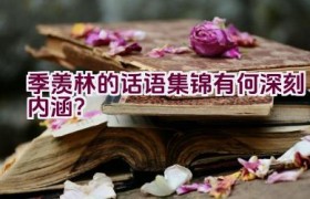 季羡林的话语集锦有何深刻内涵？