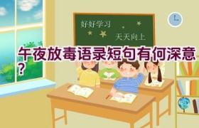 午夜放毒语录短句有何深意？