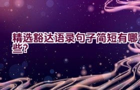 精选豁达语录句子简短有哪些？
