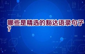 哪些是精选的豁达语录句子？