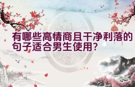 有哪些高情商且干净利落的句子适合男生使用？