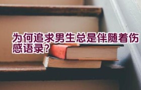 为何追求男生总是伴随着伤感语录？