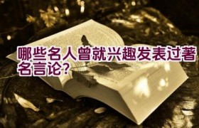 哪些名人曾就兴趣发表过著名言论？