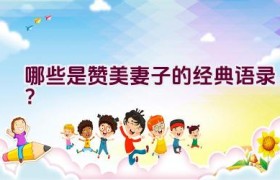哪些是赞美妻子的经典语录？