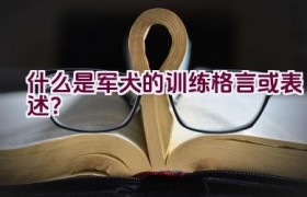 什么是军犬的训练格言或表述？