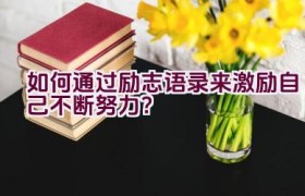 如何通过励志语录来激励自己不断努力？