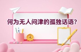 何为无人问津的孤独话语？