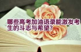 哪些高考加油语录能激发考生的斗志与希望？