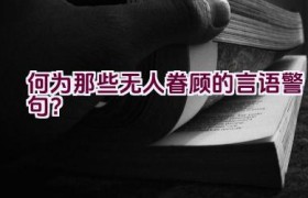 何为那些无人眷顾的言语警句？