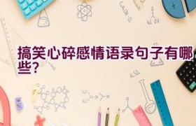 搞笑心碎感情语录句子有哪些？