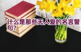 什么是那些无人爱的名言警句？