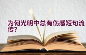 为何光明中总有伤感短句流传？
