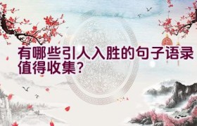有哪些引人入胜的句子语录值得收集？