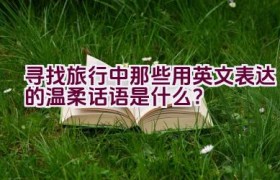 寻找旅行中那些用英文表达的温柔话语是什么？