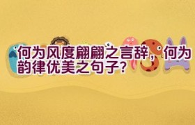 何为风度翩翩之言辞，何为韵律优美之句子？