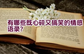 有哪些既心碎又搞笑的情感语录？