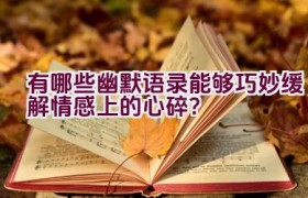 “有哪些幽默语录能够巧妙缓解情感上的心碎？”