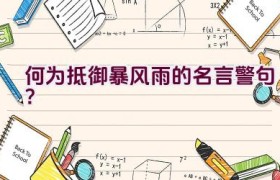 何为抵御暴风雨的名言警句？