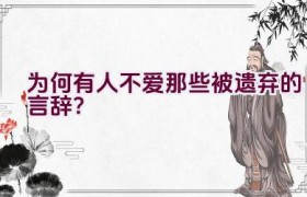 为何有人不爱那些被遗弃的言辞？