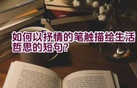如何以抒情的笔触描绘生活哲思的短句？