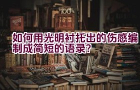 如何用光明衬托出的伤感编制成简短的语录？