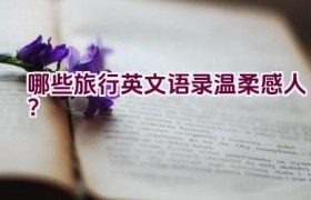 哪些旅行英文语录温柔感人？