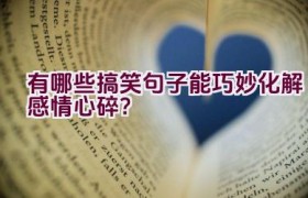 “有哪些搞笑句子能巧妙化解感情心碎？”