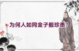 为何人如同金子般珍贵？