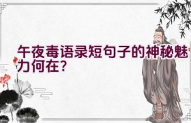 午夜毒语录短句子的神秘魅力何在？