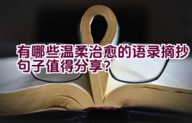 有哪些温柔治愈的语录摘抄句子值得分享？