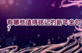 “有哪些值得铭记的新年金句？”