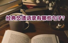 经典负债语录有哪些句子？
