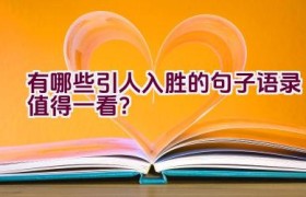 有哪些引人入胜的句子语录值得一看？