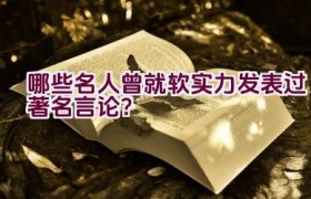 哪些名人曾就软实力发表过著名言论？