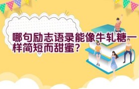 哪句励志语录能像牛轧糖一样简短而甜蜜？