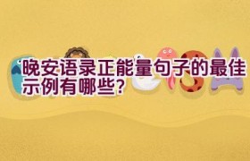 晚安语录正能量句子的最佳示例有哪些？