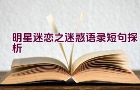 明星迷恋之迷惑语录短句探析