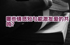 哪些情感短句能激发爱的共鸣？