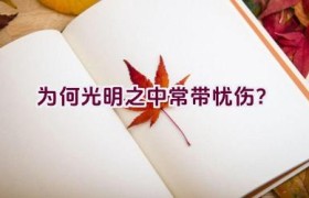 为何光明之中常带忧伤？