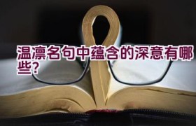 温凛名句中蕴含的深意有哪些？