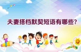 “夫妻搭档默契短语有哪些？”