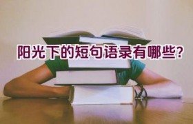 阳光下的短句语录有哪些？