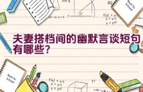 夫妻搭档间的幽默言谈短句有哪些？