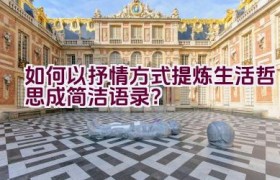 如何以抒情方式提炼生活哲思成简洁语录？