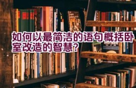 如何以最简洁的语句概括卧室改造的智慧？
