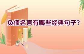 “负债名言有哪些经典句子？”
