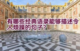有哪些经典语录能够描述令人烦躁的句子？