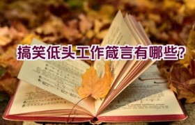 搞笑低头工作箴言有哪些？