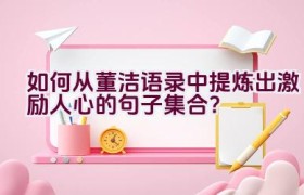 如何从董洁语录中提炼出激励人心的句子集合？