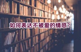 “如何表达不被爱的情感？”